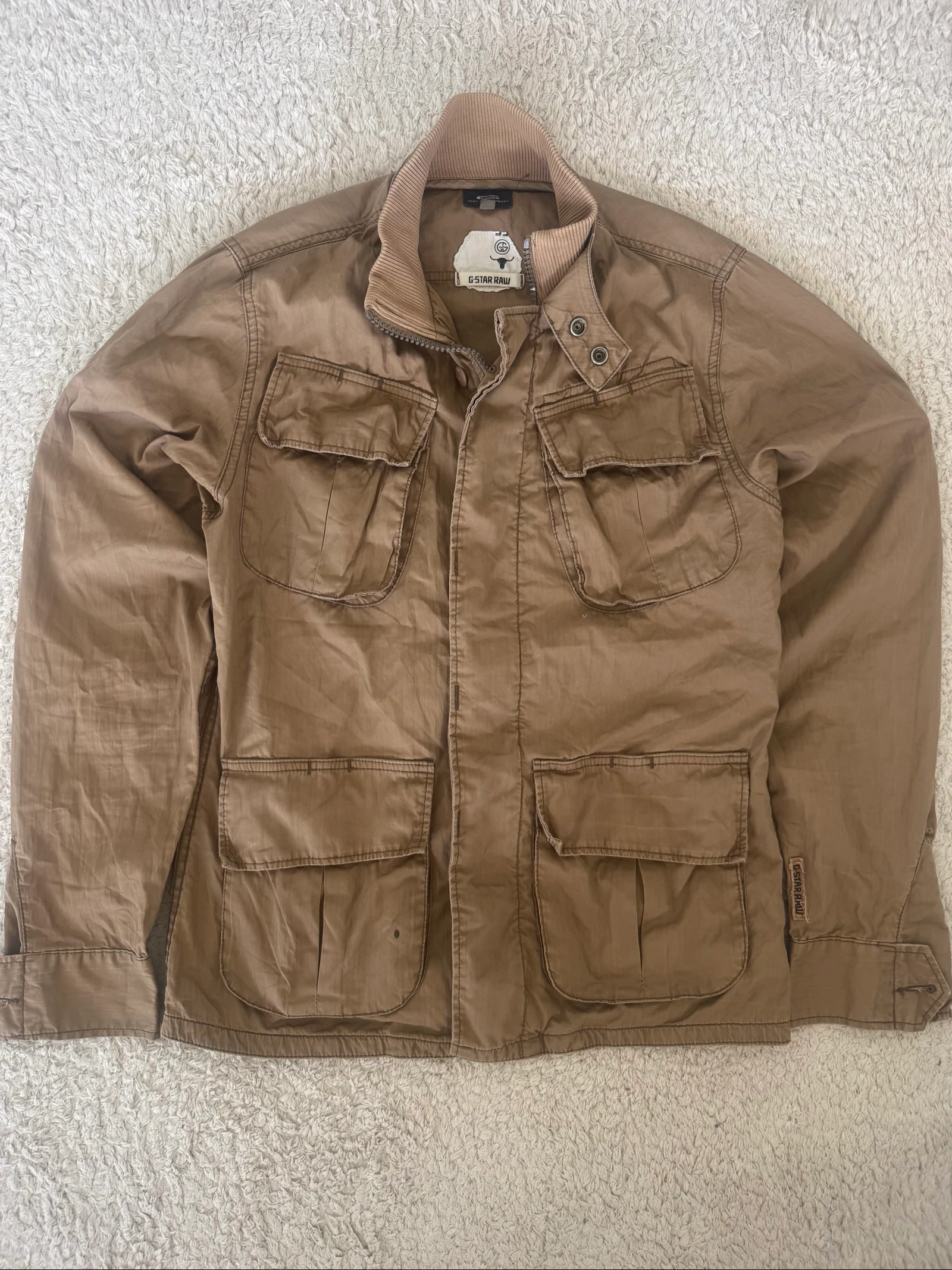G-Star RAW Officer Delta Military Field Jacket Brown Utility Cotton Vintage L – photo 9